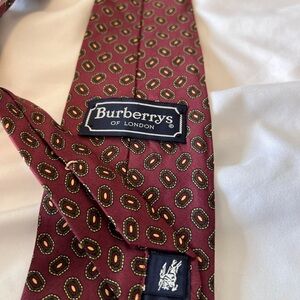 Vintage Burberry motif tie burgundy